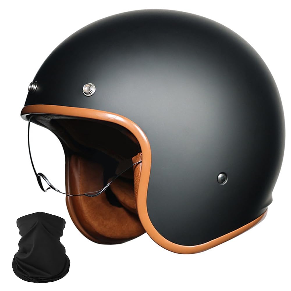 Yirunfa Retro-Jet-Helm 3/4-Helm, Cruiser Chopper Roller Moped-Helm, Retro-Halbschalenhelm ECE-Zertifiziert, Moped Scooter Offenem Helm, Halbschale Jethelm, für Herren und Damen, M~XXL Yirunfa Retro-Jet-Helm 3/4-Helm, Cruiser Chopper Roller Moped-Helm, Retro-Halbschalenhelm ECE-Zertifiziert, Moped Scooter Offenem Helm, Halbschale Jethelm, für Herren und Damen, M~XXL von Yirunfa