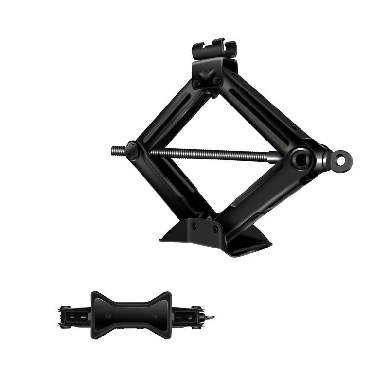 Praktischer-Scherenwagenheber, Wagenheber Ideal für Familienauto und Sportwagen, Qualitätsstahl, Tragkraft 2 Tonnen, Höhenverstellbar von 115 bis 390 mm, mit Zusätzlicher Handgriff (2.1kg, Schwarz) von Yiyai