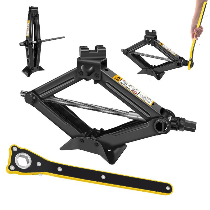 Wagenheber Scherenwagenheber 2T - Schnelles & Arbeitssparendes Design, maximale Höhe 390 mm, gefertigt aus Qualitätsstahl von Yiyai