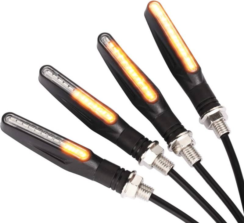 Yizhet LED Motorrad Blinker E Geprüft Universal Moped Zubehör E24 Lauflichtblinker für Motocross/Fahrrad, 4 Stück von Yizhet