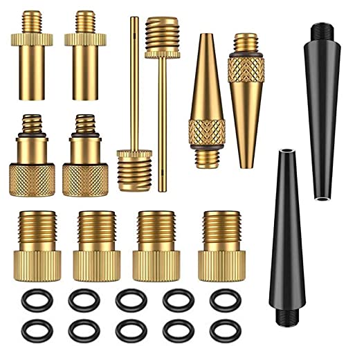 24 Pcs Fahrradventil Adapter, Alle Ventiladapter SV AV DV Fahrrad Ventiladapter Set Kompress Dunlop Autoventil Sclaverandventil mit Dichtring für Fahrradpumpe Standpumpe Luft- Ballpumpe 24 Pcs Fahrradventil Adapter, Alle Ventiladapter SV AV DV Fahrrad Ventiladapter Set Kompress Dunlop Autoventil Sclaverandventil mit Dichtring für Fahrradpumpe Standpumpe Luft- Ballpumpe von Yizunnu