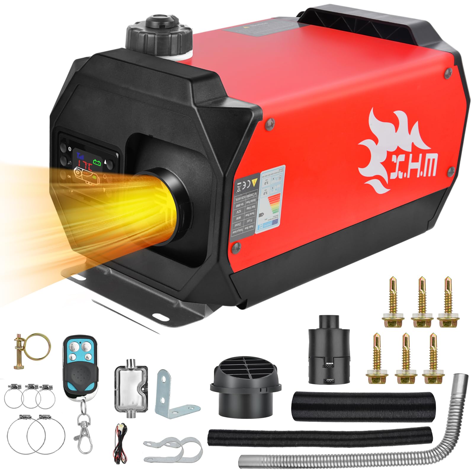 Ykgutilu Standheizung Diesel - 5KW Diesel Heizung - 12V Diesel Lufterhitzer - Air Standheizung mit LCD-Display Schalldämpfer für Auto RV Boote LKW Wohnmobil Ykgutilu Standheizung Diesel - 5KW Diesel Heizung - 12V Diesel Lufterhitzer - Air Standheizung mit LCD-Display Schalldämpfer für Auto RV Boote LKW Wohnmobil von Ykgutilu