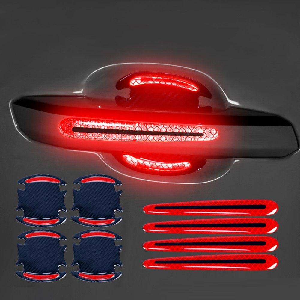 YlRNhe Pack of 8 Universal 3D Carbon Fibre Car Door Handle Paint Scratch Protection Sticker Car Door Handle Scratch Protection Film Pad with Reflective Safety Strips YlRNhe Pack of 8 Universal 3D Carbon Fibre Car Door Handle Paint Scratch Protection Sticker Car Door Handle Scratch Protection Film Pad with Reflective Safety Strips von YlRNhe