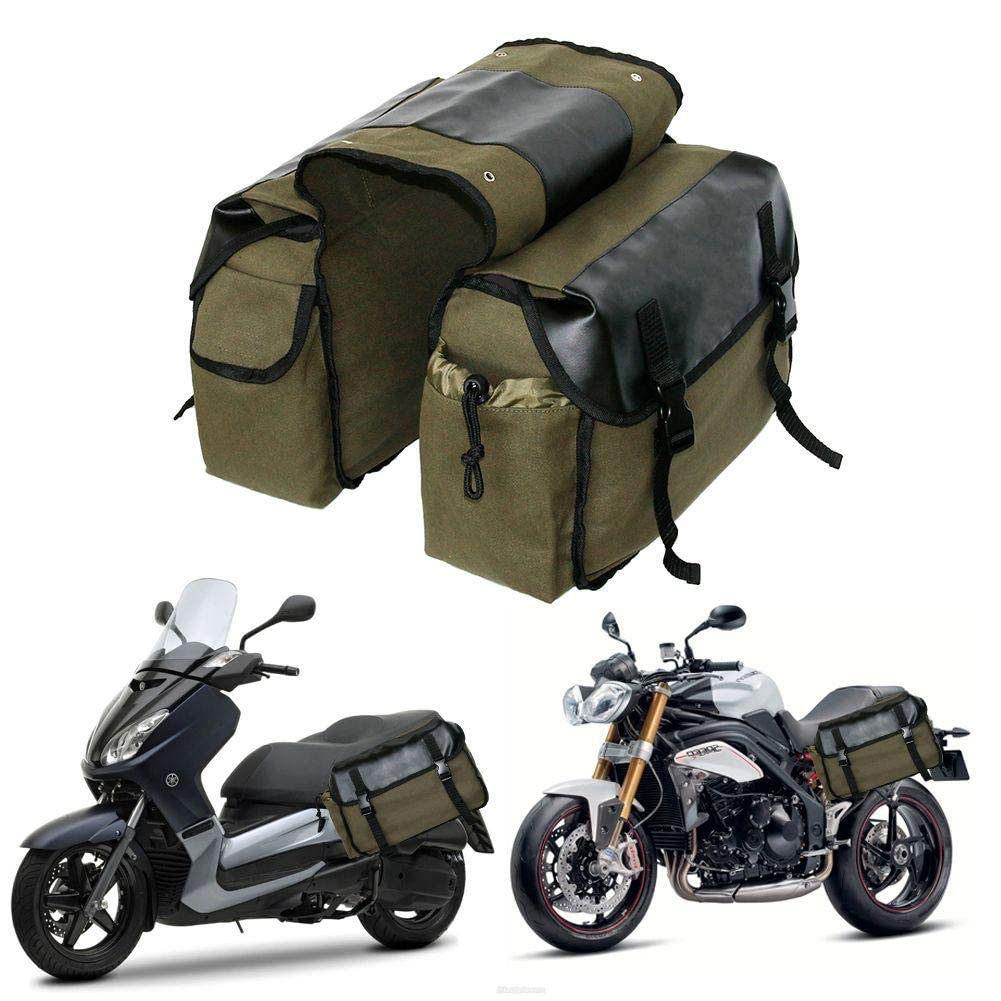 YlRNhe Motorrad Satteltasche Große Kapazität Canvas Packtaschen für Fahrrad Fahrradmotor Rücksitz Tragetasche Zwei seitliche Satteltaschen von YlRNhe