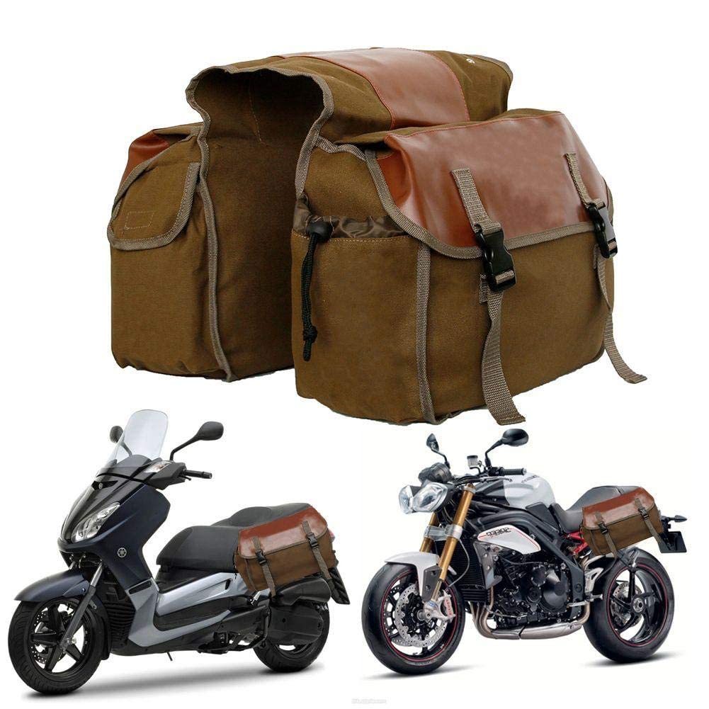 YlRNhe Motorrad Satteltasche Große Kapazität Canvas Packtaschen für Fahrrad Fahrradmotor Rücksitz Tragetasche Zwei seitliche Satteltaschen von YlRNhe