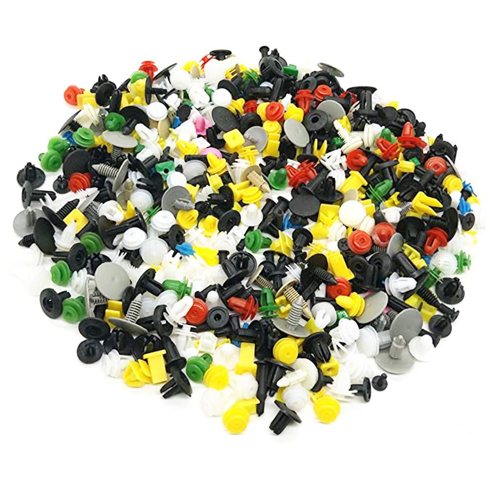 1000 Stücke Auto Befestigung Clips Universal Clips,Türverkleidung Befestigung Clips,Auto Stoßstangen Befestigung Clips,Auto Kunststoff Clips,für Alle von Autos,Zufällige Farbe,Formen Mischen von Ylinwtech