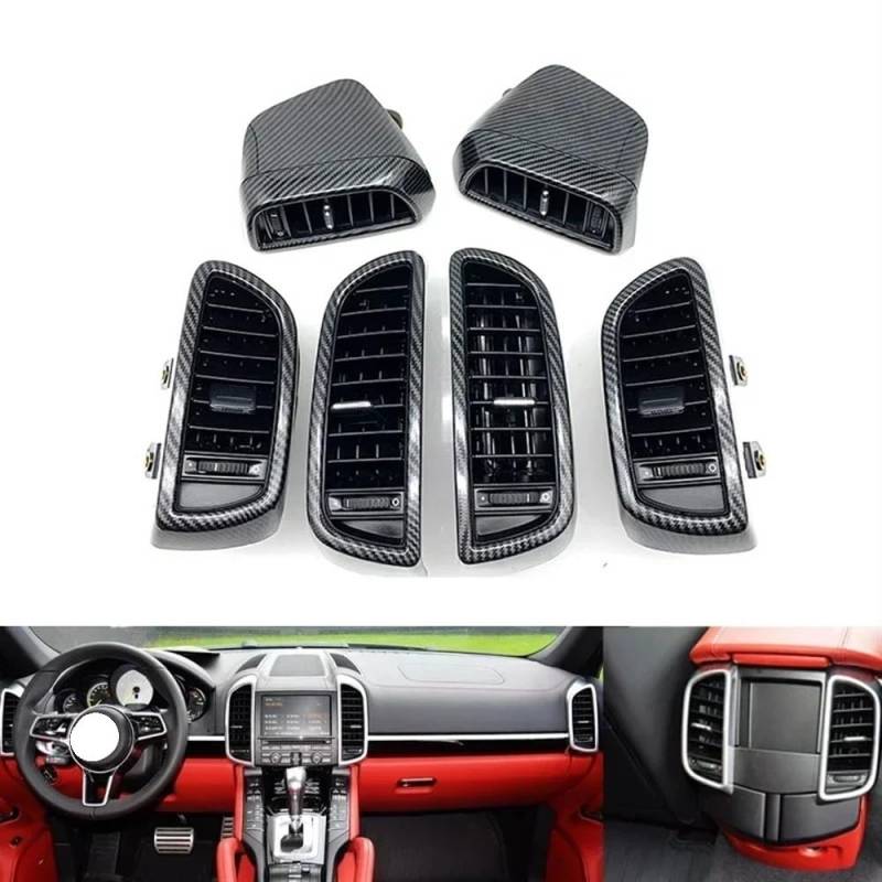 Auto AC Klimaanlage Entlüftung grill Für Cayenne 2011-2017 7P5819703 7P5819704 Carbon Front Klimaanlage A/C Air Vent Outlet Grille Montage Zubehör(Set) von Ylrng