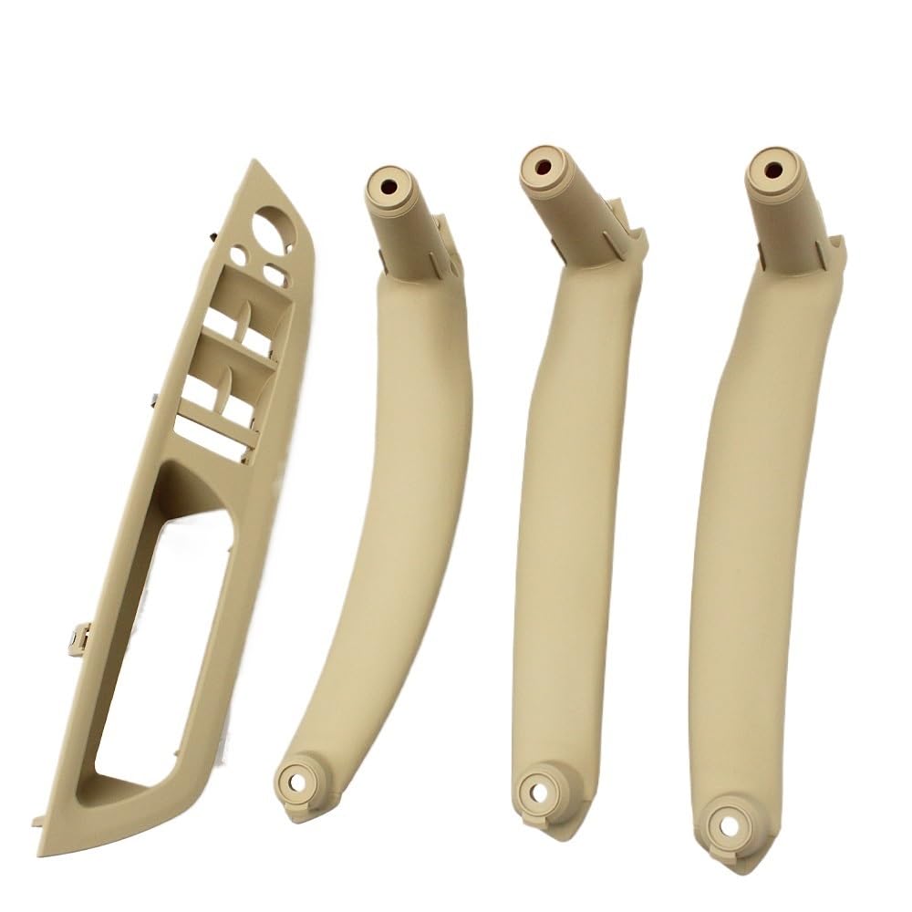 Auto Innen TüRgriff 4-teiliges Set LHD RHD Innentür-Armlehnen-Zuggriffabdeckungsverkleidung Für X5 Für X6 Für E70 Für E71 Für E72 2007-2014(LHD Beige set) von Ylrng