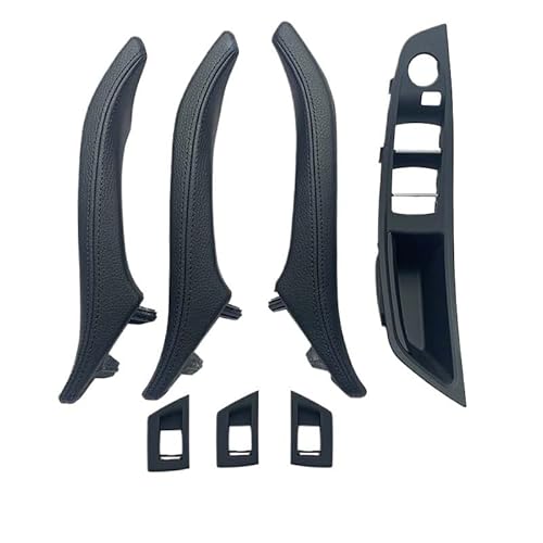 Auto Innen TüRgriff Armlehne Für Die Fahrerseite Türgriff-Set Für Die Beifahrerseite Für 5er-Serie Für F10 Für 520 523 525 528 530 535(RHD Black 7pcs set) von Ylrng