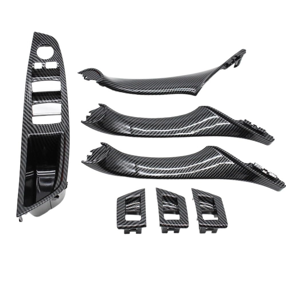 Auto Innen TüRgriff Auto-Innentür-Armlehne Zuggriff Fensterschalter-Abdeckung Verkleidungssatz Für 5er-Serie Für F10 Für F11 Für F18 Für 523 525 2010–2017(LHD 7PCS Set) von Ylrng
