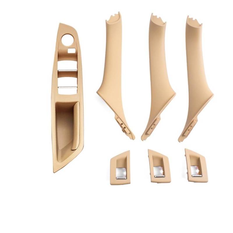 Auto Innen TüRgriff Innentür Armlehne Fenster Schalter Panel Tür Griff Set Für 5 Series Für F10 Für F11 Für F18 Für 520i Für 523i(1 Hole Beige Set) von Ylrng
