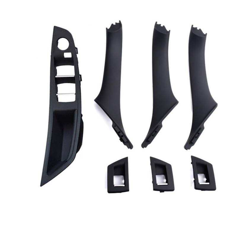 Auto Innen TüRgriff Innentür Armlehne Fenster Schalter Panel Tür Griff Set Für 5 Series Für F10 Für F11 Für F18 Für 520i Für 523i(1 Hole Black Set) von Ylrng