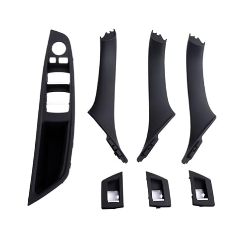 Auto Innen TüRgriff Innentür Armlehne Fenster Schalter Panel Tür Griff Set Für 5 Series Für F10 Für F11 Für F18 Für 520i Für 523i(Black LHD 7PCS) von Ylrng