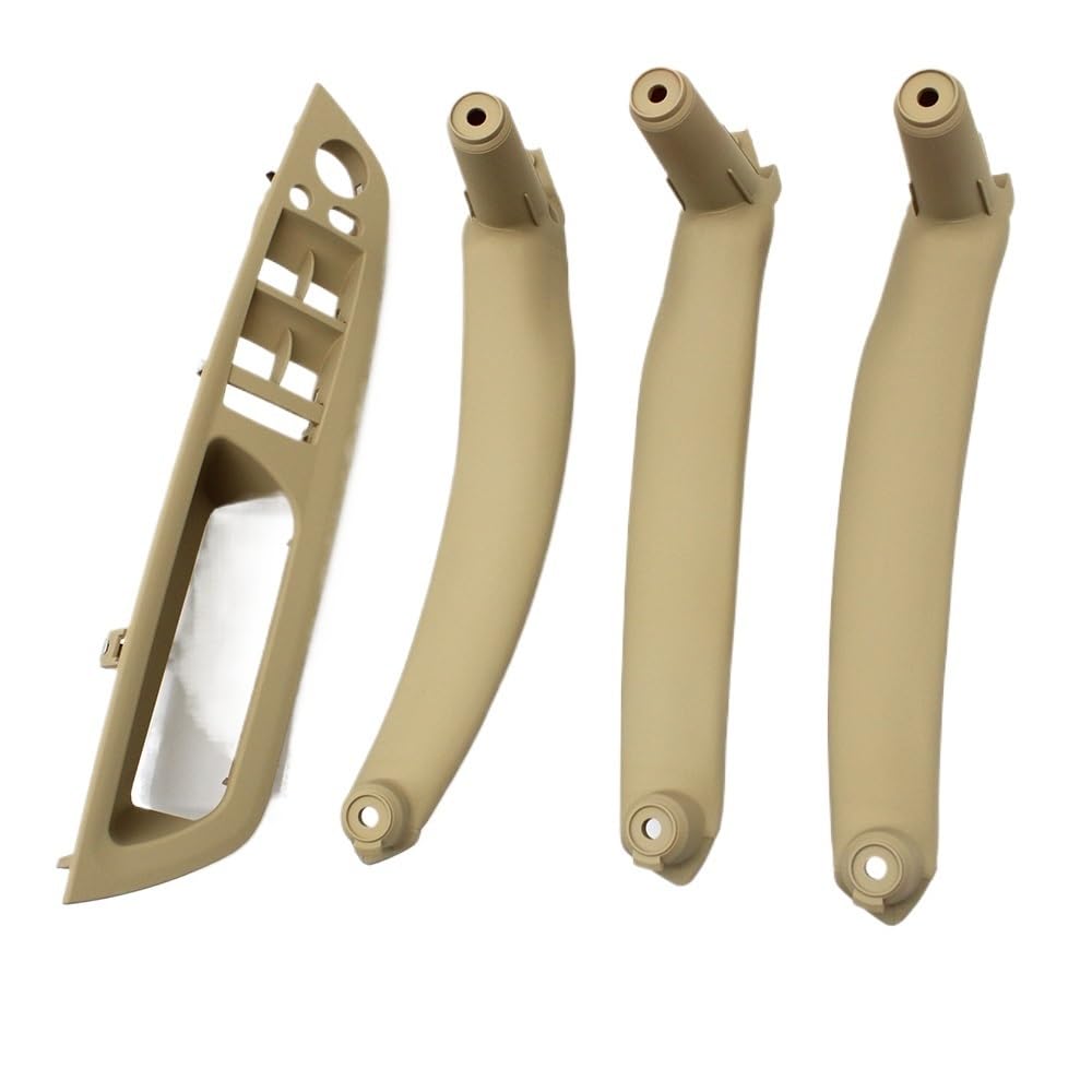 Auto Innen TüRgriff LHD RHD Innentür Armlehne Abdeckung Zuggriff Für X5 Für X6 Für E70 Für E71 Für E72 2007-2014(Beige LHD 4PCS SET) von Ylrng
