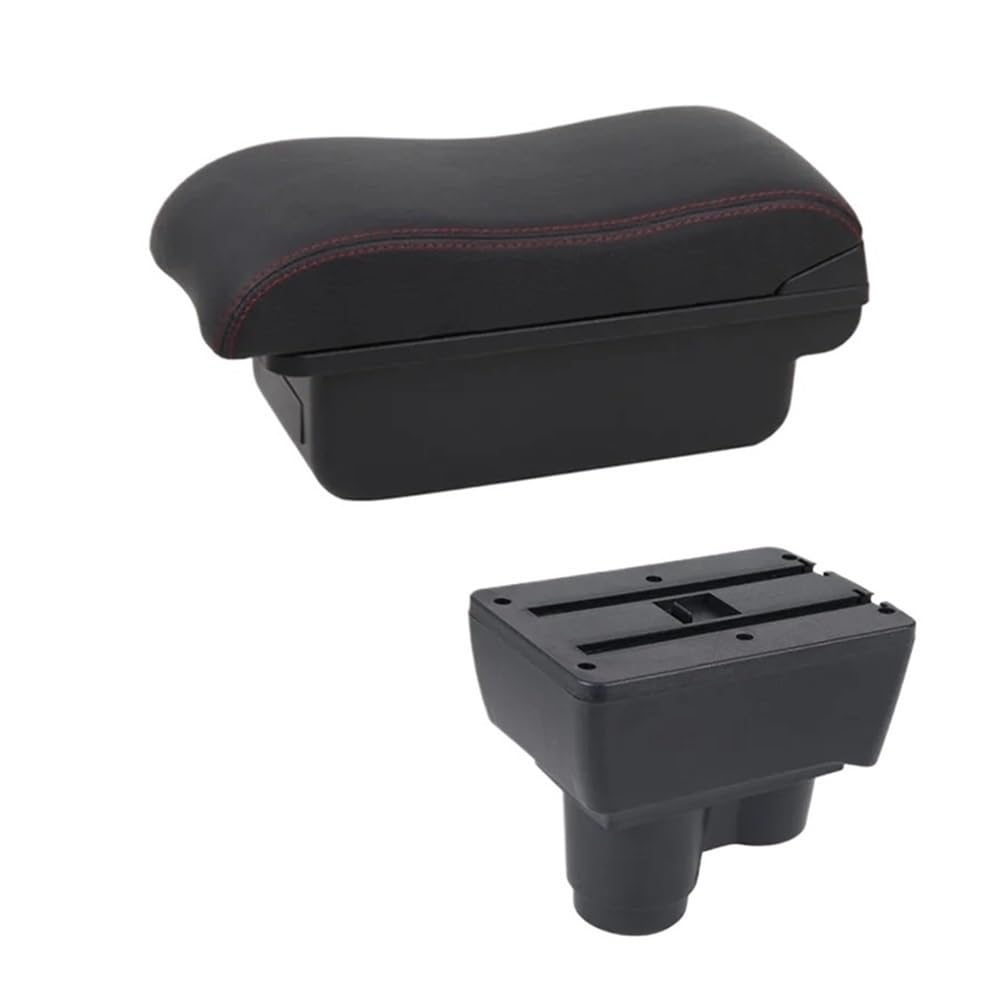 Doppelschicht Armlehne Für Duster 2019 2020 2021 2022 2023 Auto Armlehne Box Armlehne Lagerung Box Dual Layer Mittelkonsole Armlehne(B2 Red Line) von Ylrng