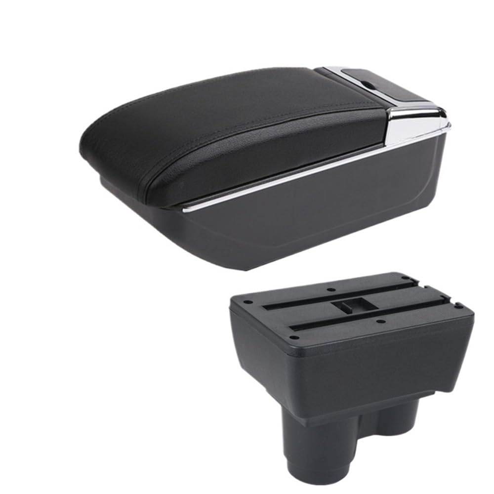 Doppelschicht Armlehne Für Duster 2019-2024 lehne Box Center Console Storage Box Center Console Storage Box Auto Zubehör(B black line NO USB) von Ylrng