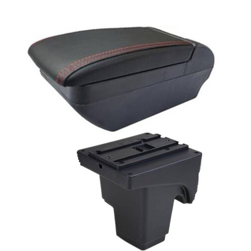 Doppelschicht Armlehne Für Focus 3 Mk3 2011 2012 2013 2014 2015 2016-2020 Auto Armlehne Box Konsole Lagerung Box Zubehör(F red line No USB) von Ylrng