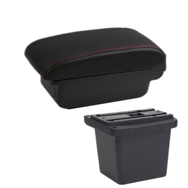 Doppelschicht Armlehne Für Hyundai Für Elantra Für Touring I30 FD I30cw 2007-2011 Armlehne Box Auto Armlehne Lagerung Box Auto Zubehör(A1 red line No USB) von Ylrng