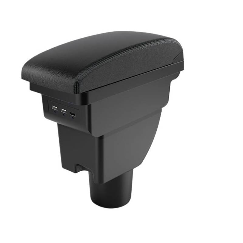 Doppelschicht Armlehne Für Hyundai Für Getz lehne Auto lehne Box Zentrum Speicher Box lehne Box Center Console lehne Auto Zubehör(B2 Black line 3 USB) von Ylrng