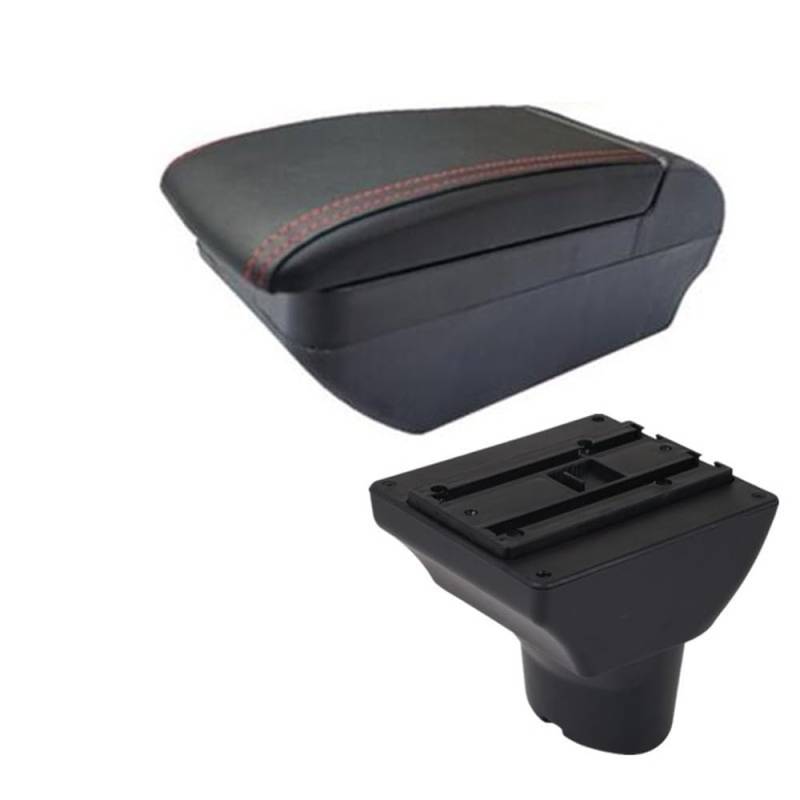Doppelschicht Armlehne Für Hyundai Für I20 2012 Auto Armlehne Armlehne Box Innen Zentrum Speicher Box Auto Zubehör Center Armlehne(F red line No USB) von Ylrng