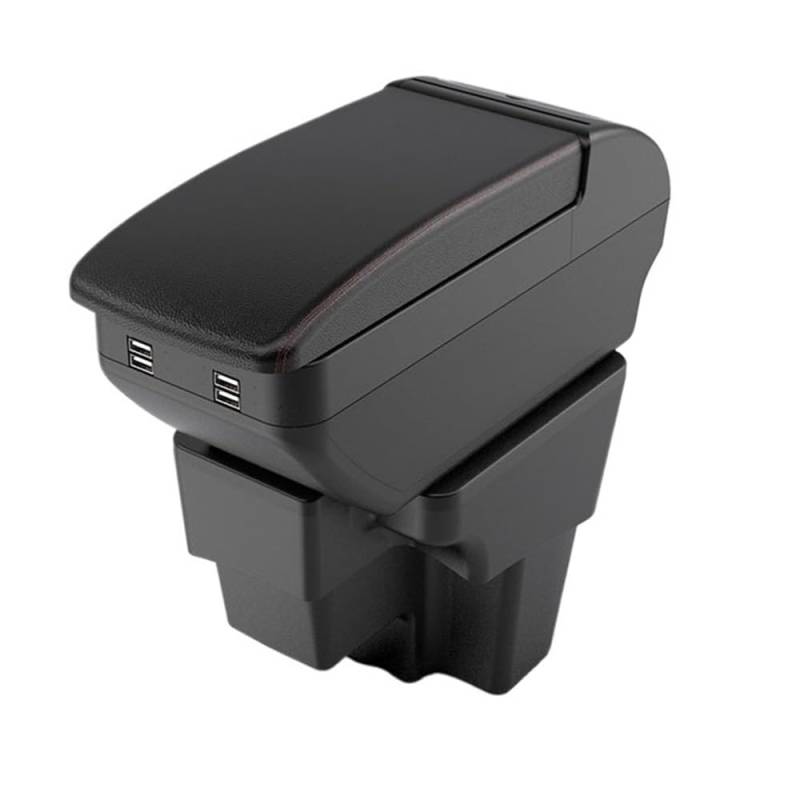 Doppelschicht Armlehne Für KIA Für STONIC Für Rio Armlehne Box Auto Armlehne Teil Lagerung Box Center Console Storage Box Auto Zubehör(B1 Red line 4 USB) von Ylrng