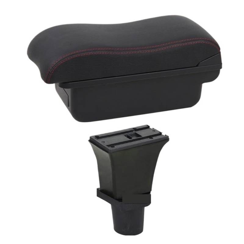 Doppelschicht Armlehne Für Kia Für Picanto Auto Armlehne Box Zentrum Speicher Box Zubehör Center Console Storage Box Armlehne(B2 Red Line) von Ylrng