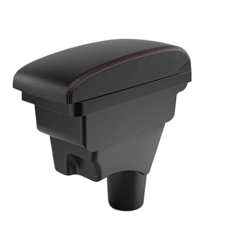Doppelschicht Armlehne Für March Für Micra K13 2011 2012 2013 2014 2015 2016 Auto Armlehne Armlehne Lagerung Box Mittelkonsole(A1 Red line no USB) von Ylrng