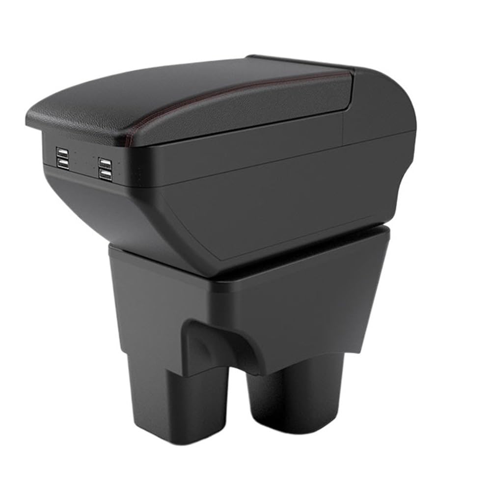 Doppelschicht Armlehne Für Onix 2020-2024 Armlehne Box Auto Armlehne Lagerung Box Interior Center Console Storage Box Armlehne Auto Zubehör(B1 Red line 4 USB) von Ylrng
