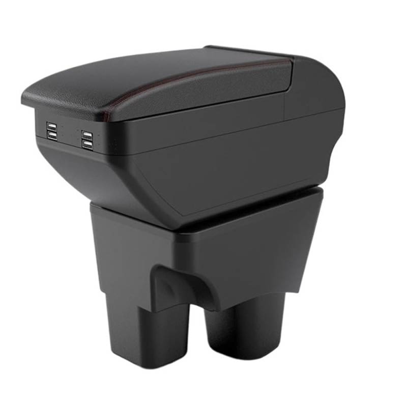 Doppelschicht Armlehne Für Onix 2020-2024 Armlehne Box Auto Armlehne Lagerung Box Interior Center Console Storage Box Armlehne Auto Zubehör(B1 Red line 4 USB) von Ylrng