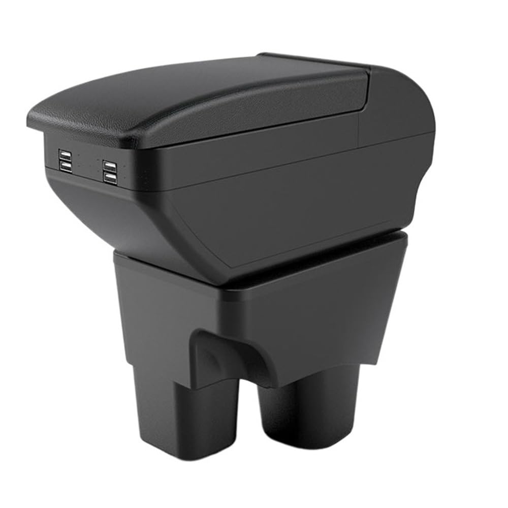 Doppelschicht Armlehne Für Onix 2020-2024 Armlehne Box Auto Armlehne Lagerung Box Interior Center Console Storage Box Armlehne Auto Zubehör(B2 Black line 4 USB) von Ylrng