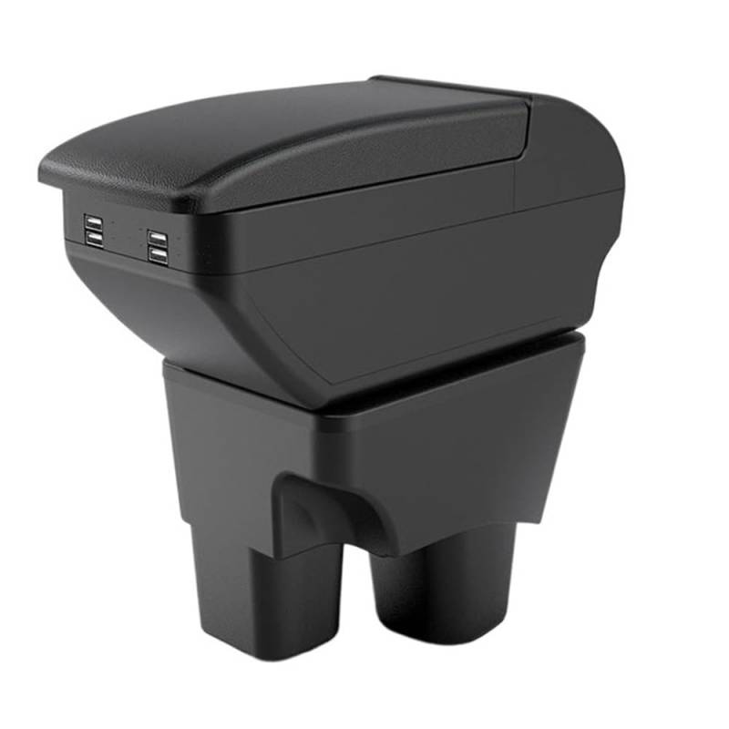 Doppelschicht Armlehne Für Onix 2020-2024 Armlehne Box Auto Armlehne Lagerung Box Interior Center Console Storage Box Armlehne Auto Zubehör(B2 Black line 4 USB) von Ylrng