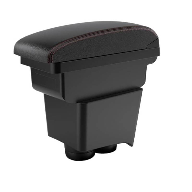 Doppelschicht Armlehne Für Polo 9N 3 2002-2009 Armlehne Auto Armlehne Box Lagerung Box Mittelkonsole Armlehne Auto Innen Zubehör(A1 Red line no USB) von Ylrng