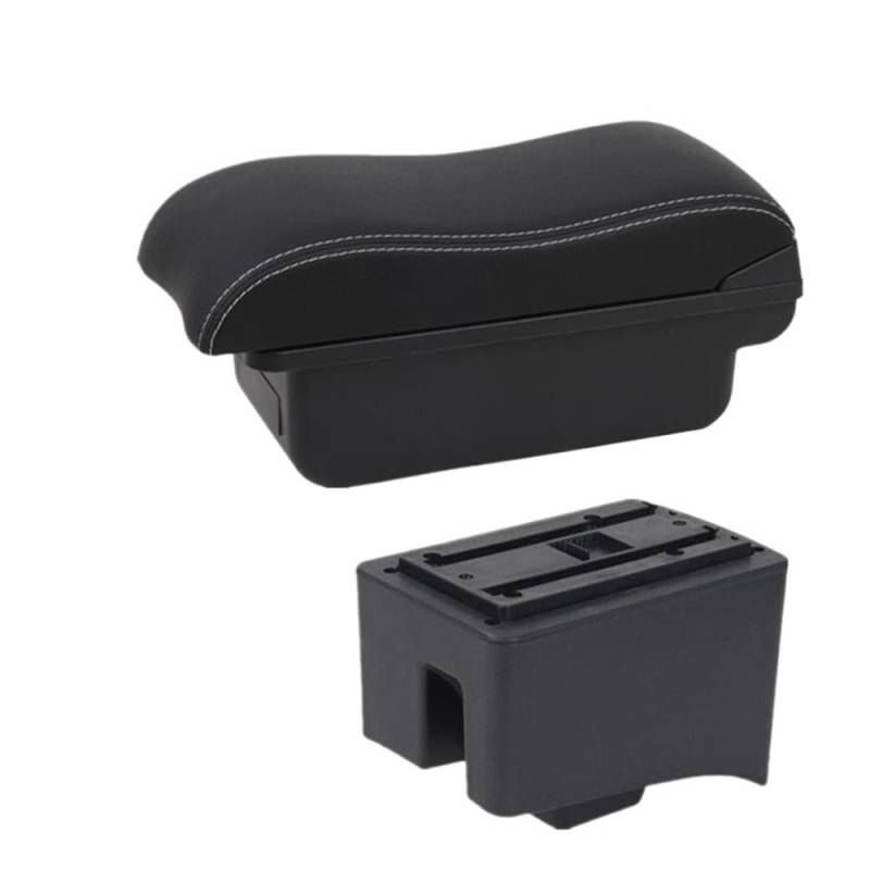 Doppelschicht Armlehne Für Polo V 2009-2020 Armlehnenbox Auto Armlehnenbox Aufbewahrungsbox Autozubehör Mittelkonsole Aufbewahrungsbox(A2 white line No USB) von Ylrng