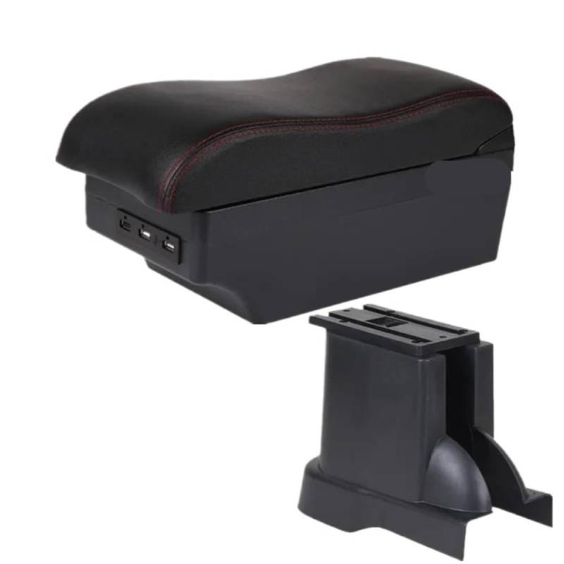 Doppelschicht Armlehne Für Suzuki Für Alto Armlehne Box Zubehör Auto Armlehne Zentrale Auto Lagerung Box Center Console Armlehne(C1 red line 7USB) von Ylrng