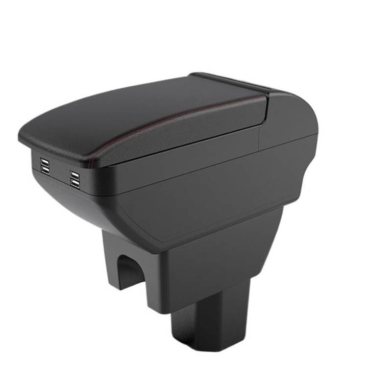 Doppelschicht Armlehne Für Suzuki Für IGNIS Armlehne Innen Lagerung Box Auto Armlehne Box Center Console Armlehne Auto Zubehör(B1 Red line 4 USB) von Ylrng