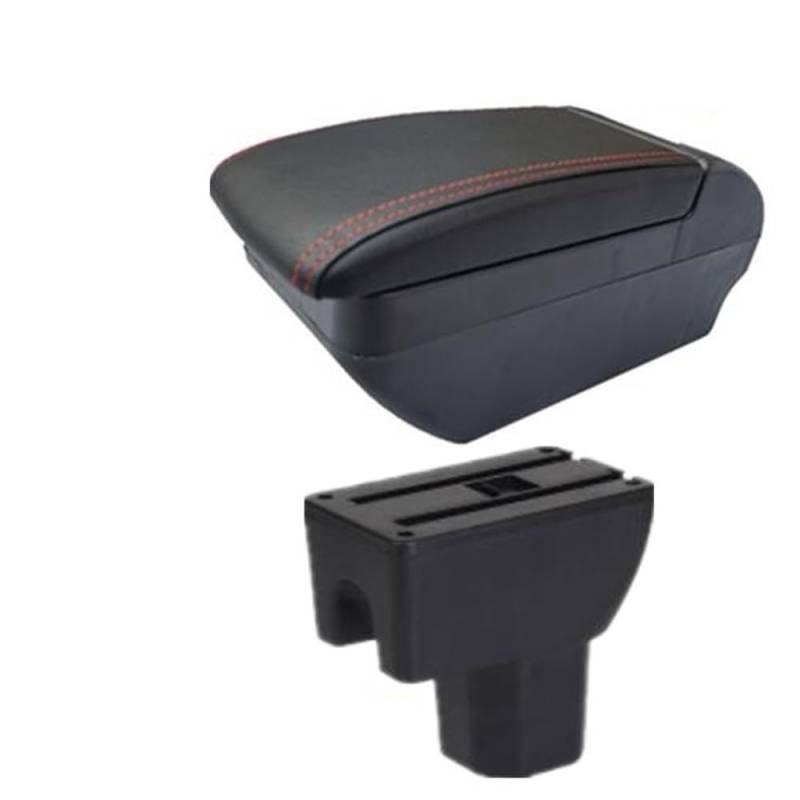 Doppelschicht Armlehne Für Suzuki Für Ignis Auto Armlehne Box Central Store Zubehör Innenraum Cup Holder Mittelkonsole Storage Box(F red line No USB) von Ylrng