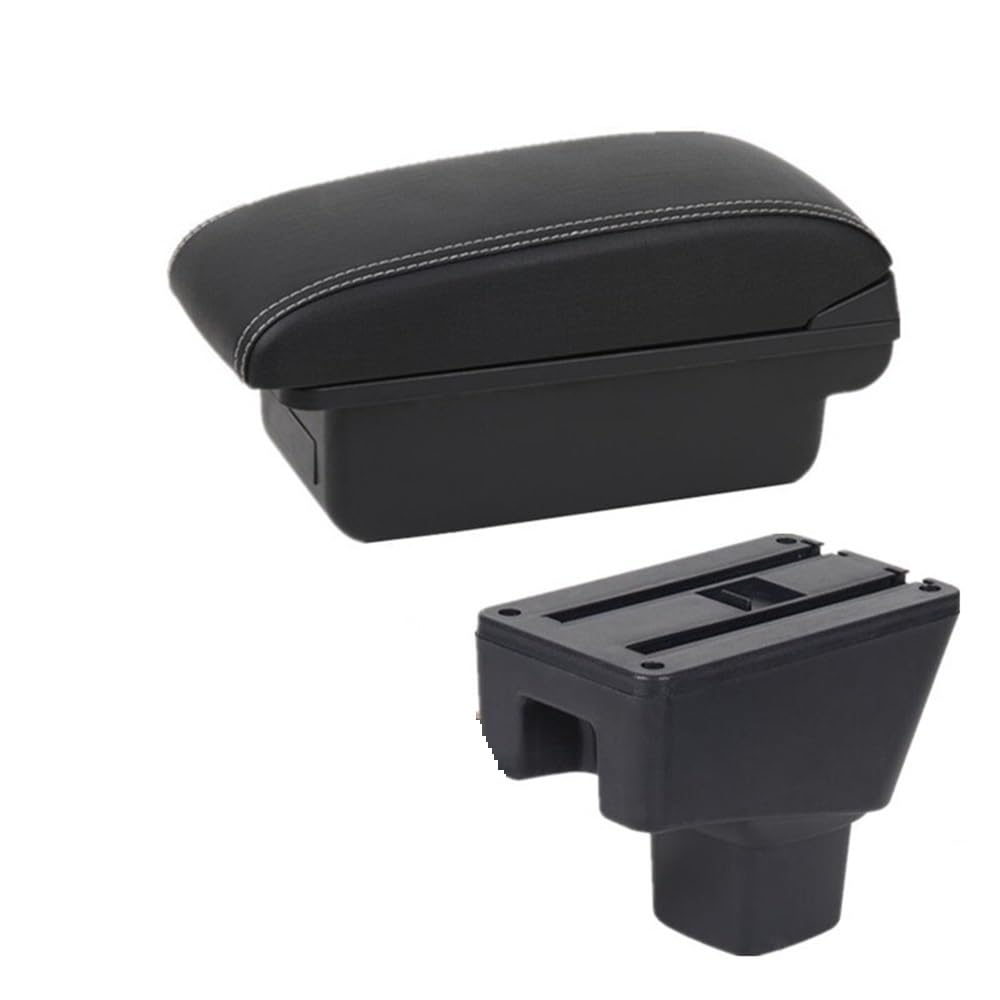 Doppelschicht Armlehne Für Suzuki Für SX4 Armlehne Box Auto Armlehne Box Innen Zentrum Speicher Box Center Console Storage Box Auto Zubehör(A1 white line No USB) von Ylrng