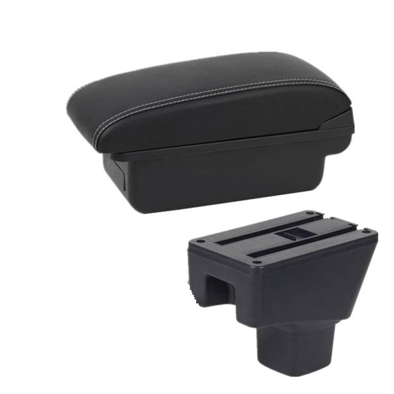 Doppelschicht Armlehne Für Suzuki Für SX4 Armlehne Box Auto Armlehne Box Innen Zentrum Speicher Box Center Console Storage Box Auto Zubehör(A1 white line No USB) von Ylrng