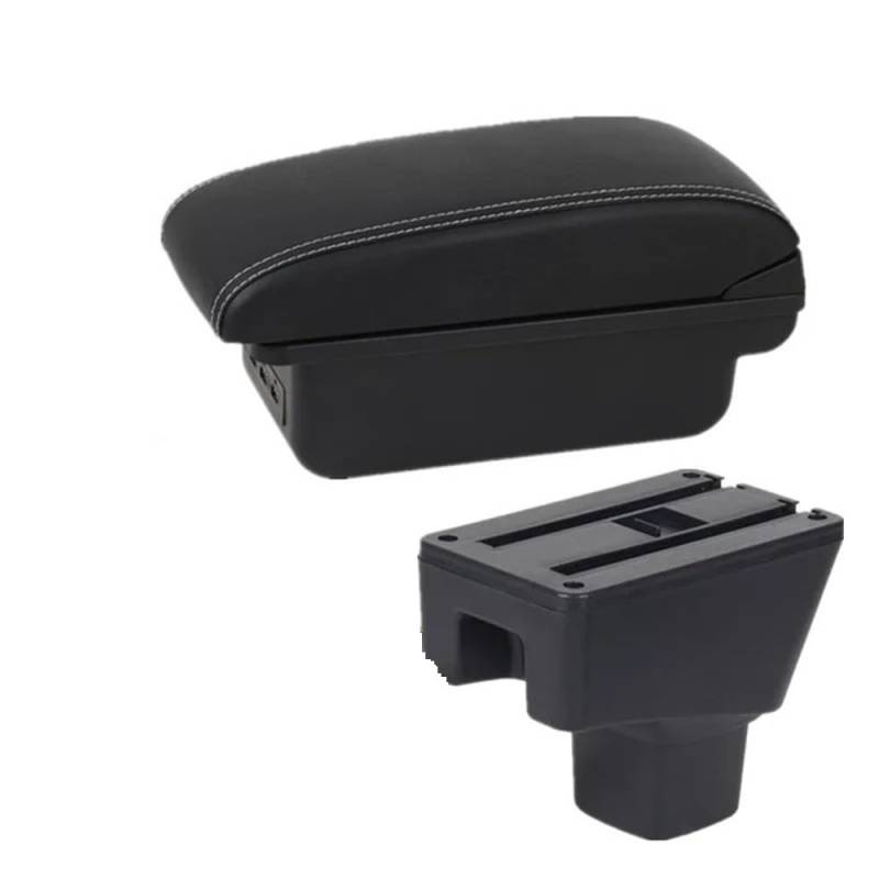 Doppelschicht Armlehne Für Suzuki Für SX4 Armlehne Box Auto Armlehne Box Innen Zentrum Speicher Box Center Console Storage Box Auto Zubehör(B1 white line 3USB) von Ylrng