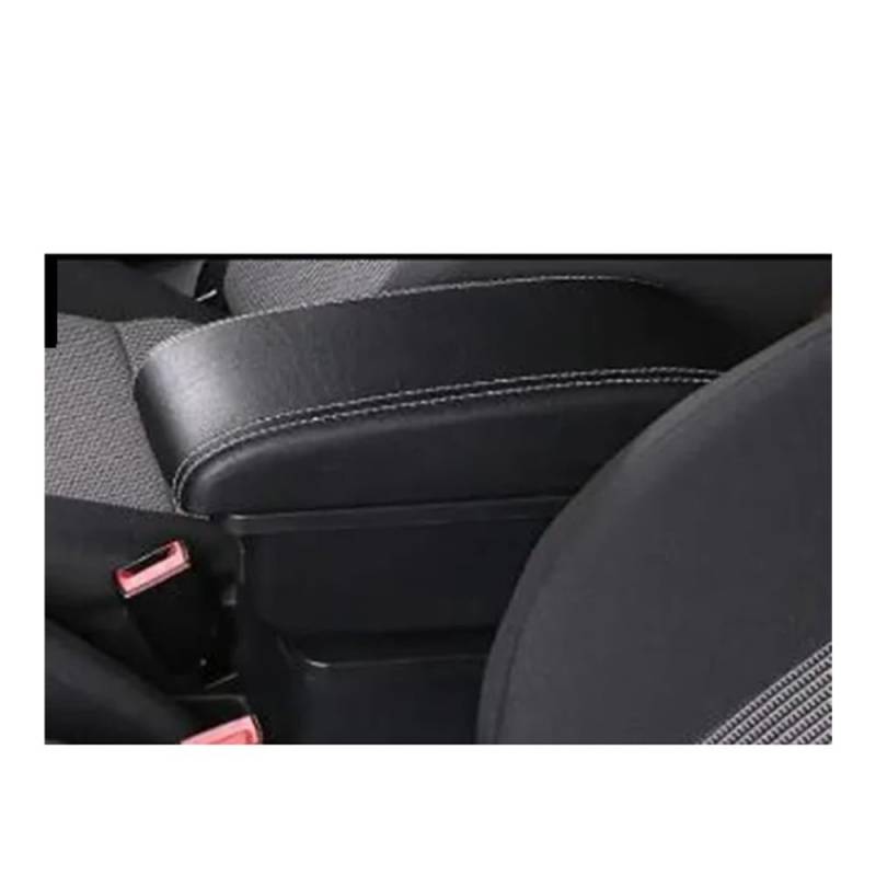 Doppelschicht Armlehne Für Suzuki Für Swift 2016 Armlehne Box Fließheck Auto Armlehne Lagerung Box Auto Zubehör Mittelarmlehne(MY White line No USB) von Ylrng