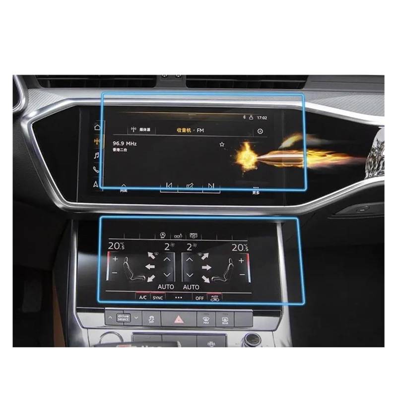 Navigation Panzerglas Schutzfolie Für A7 2018 2019 2020 Auto GPS Navigation Bildschirm Gehärtetem Film Schutz Film Auto Navigation Schutz Film(UP and Down) von Ylrng