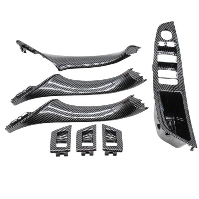 Ylrng Auto Innen TüRgriff Auto-Innentür-Armlehne Zuggriff Fensterschalter-Abdeckung Verkleidungssatz Für 5er-Serie Für F10 Für F11 Für F18 Für 523 525 2010–2017(RHD 7PCS Set) von Ylrng