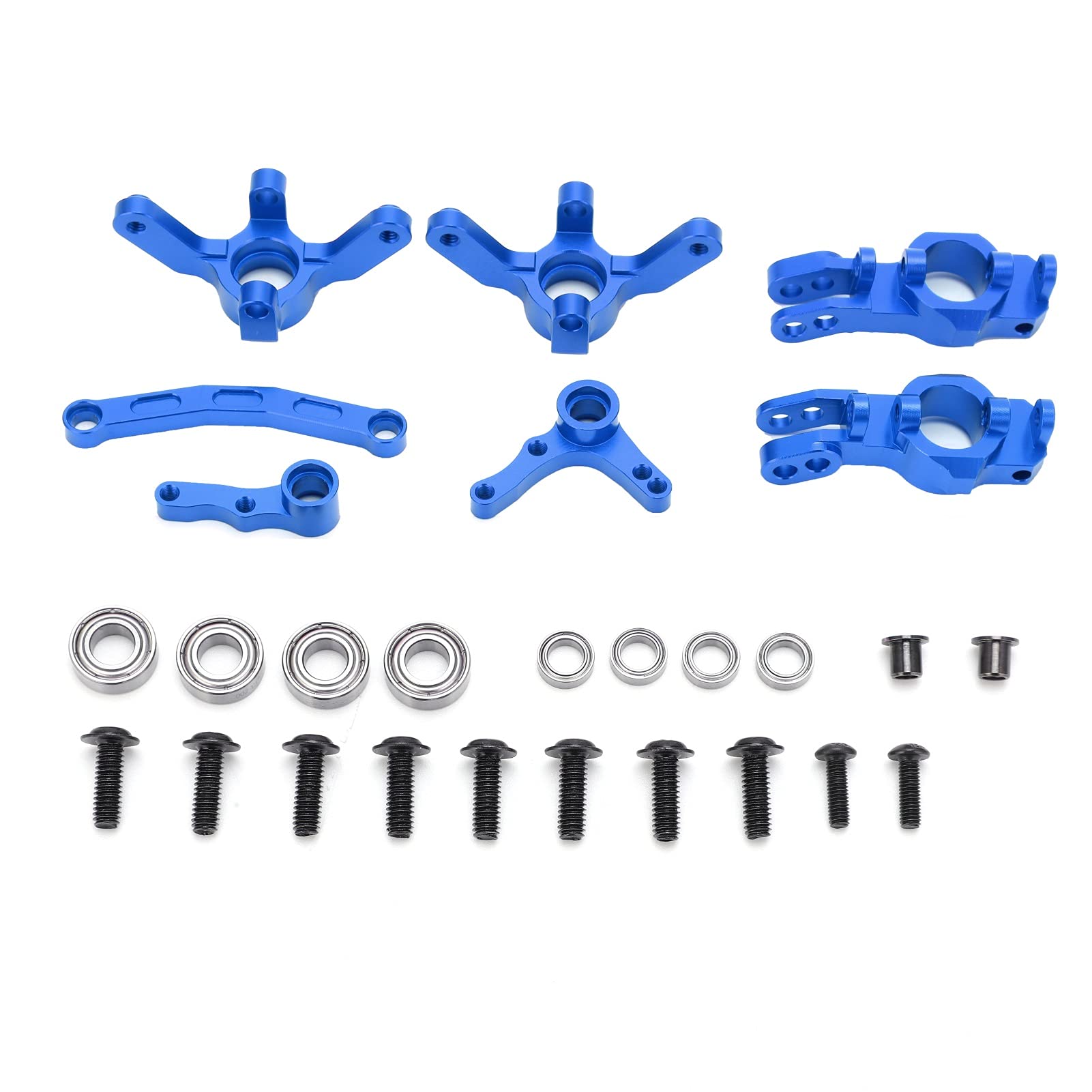 Leichte Aluminiumlegierung RC -Zubehör, hintere und vordere Nabenträger mit Lagern, Lenkknöchel und Block C -Hub für XTE/XBE/Short/Course/Truck 1/10 RC, Installation, Installation, (Blue) von Ylwxzenith