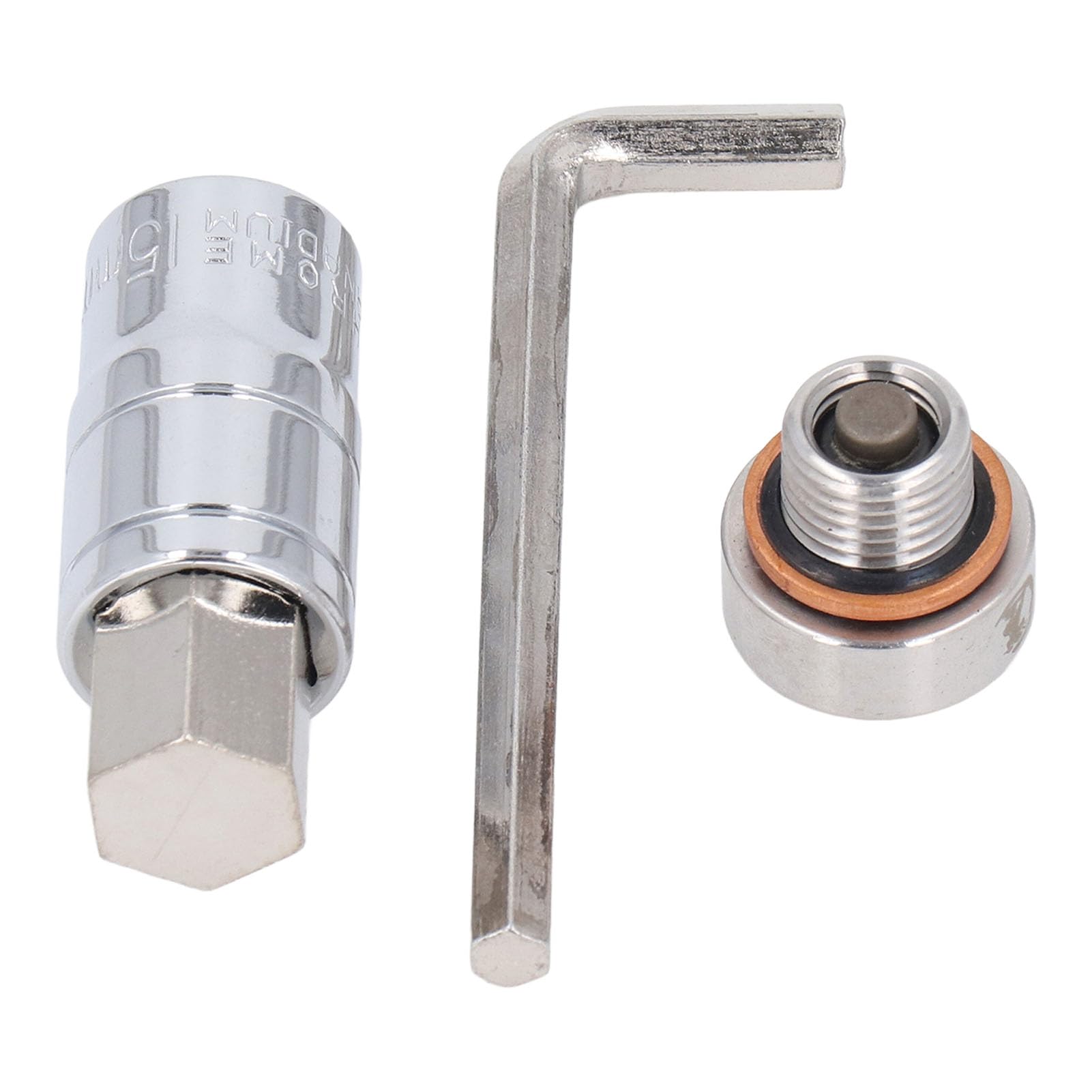 Oil Pan Drain Plug Kit, Stainless Steel M14x1.5 Screw with Extension Bit and Wrench, for Self Tapping Oil Drainage and Thread Repair Oil Pan Drain Plug Kit, Stainless Steel M14x1.5 Screw with Extension Bit and Wrench, for Self Tapping Oil Drainage and Thread Repair von Ylwxzenith