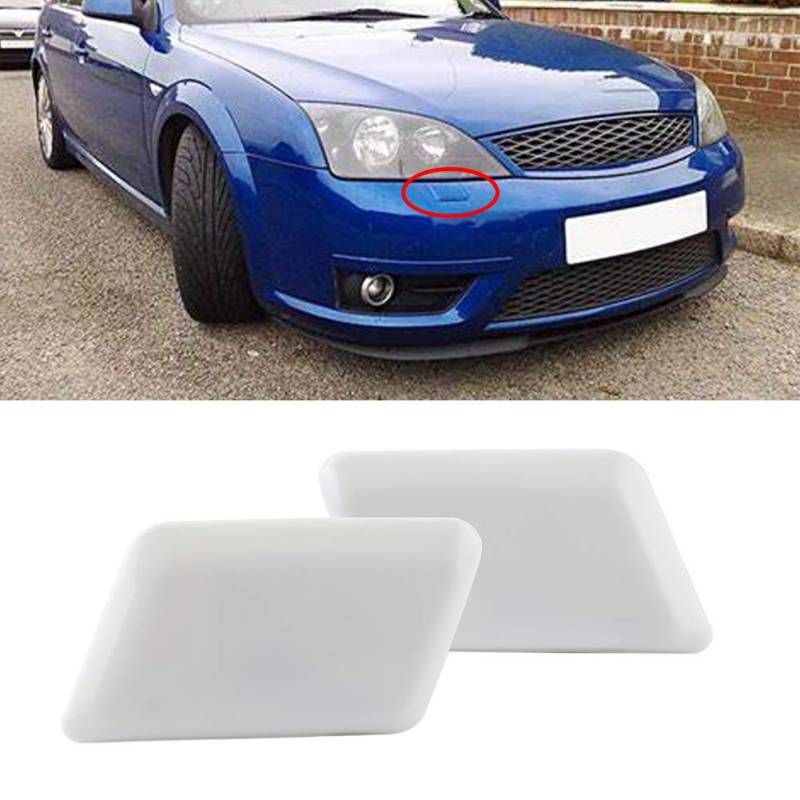 1 PairFont Stoßstange Scheinwerfer Unterlegscheibe Düsenabdeckungen Kappen Passend Mondeo MK3 III 2000-2007 Scheinwerfer Unterlegscheibe Düsenabdeckung Düsenabdeckungen von Ymiko
