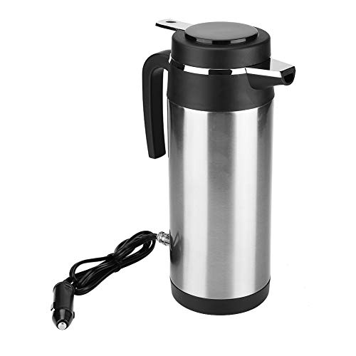 Ymiko 12V 1000ML Elektroautokessel ， Autokessel Wasserkocher Wasserflasche Große Kapazität Tee Kaffee Milch Auto Boiler kompatibel mit Campingboot(24V) von Ymiko