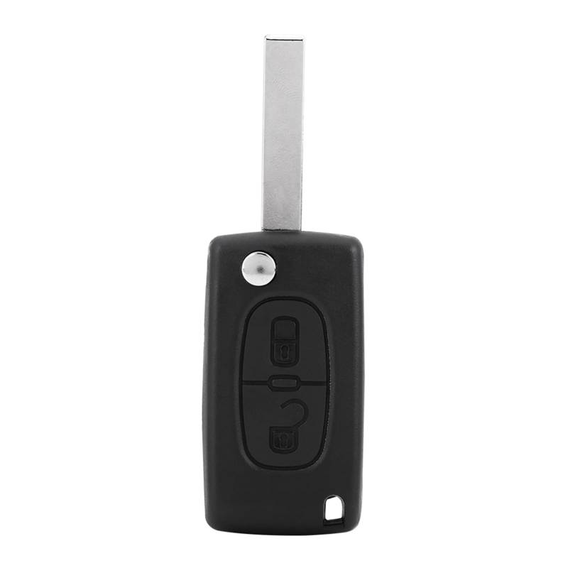 2 Tasten Auto Schlüssel Fob, Fernbedienung Autoschlüssel Klappschlüssel ID46 433MHz mit Ungeschnittener Klinge Kompatibel für Peugeot 207 307 308 407 807 von Ymiko