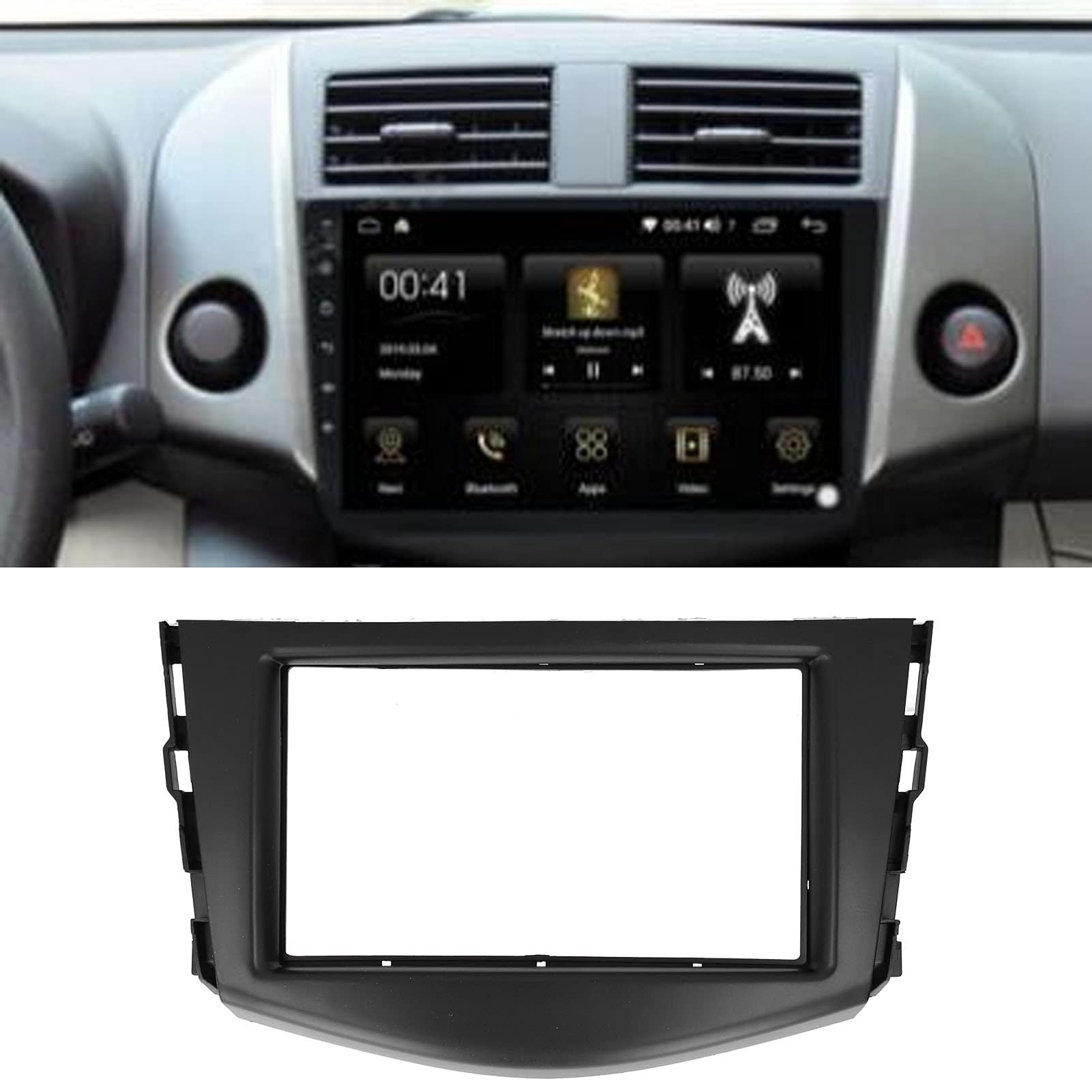 2Din Autoradio Radio Fascia DVD Audio Navigation Panel Rahmen Doppel DIN Einbau Dash Kit Fit für RAV4 2006-2012 von Ymiko