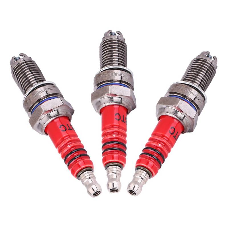 Ymiko 3PCS Zündkerze D8TC Zündkerze mit 3 Elektroden für CG 125 150 200ccm CF250 Motorrad Roller ATV Quads Racing Zündkerze 3 Elektroden Zündkerze von Ymiko