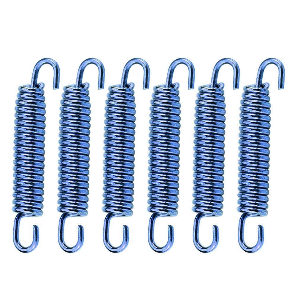 Auspuff-Federhaken, 6pcs 63mm Edelstahl Auspufffedern Universal Schalldämpfer Auspufffedern Haken für Motorrad Motorrad(Blau) von Ymiko